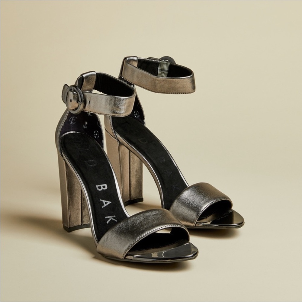 Ted Baker Secataa Heeled Sandal Gunmetal Size 7.5